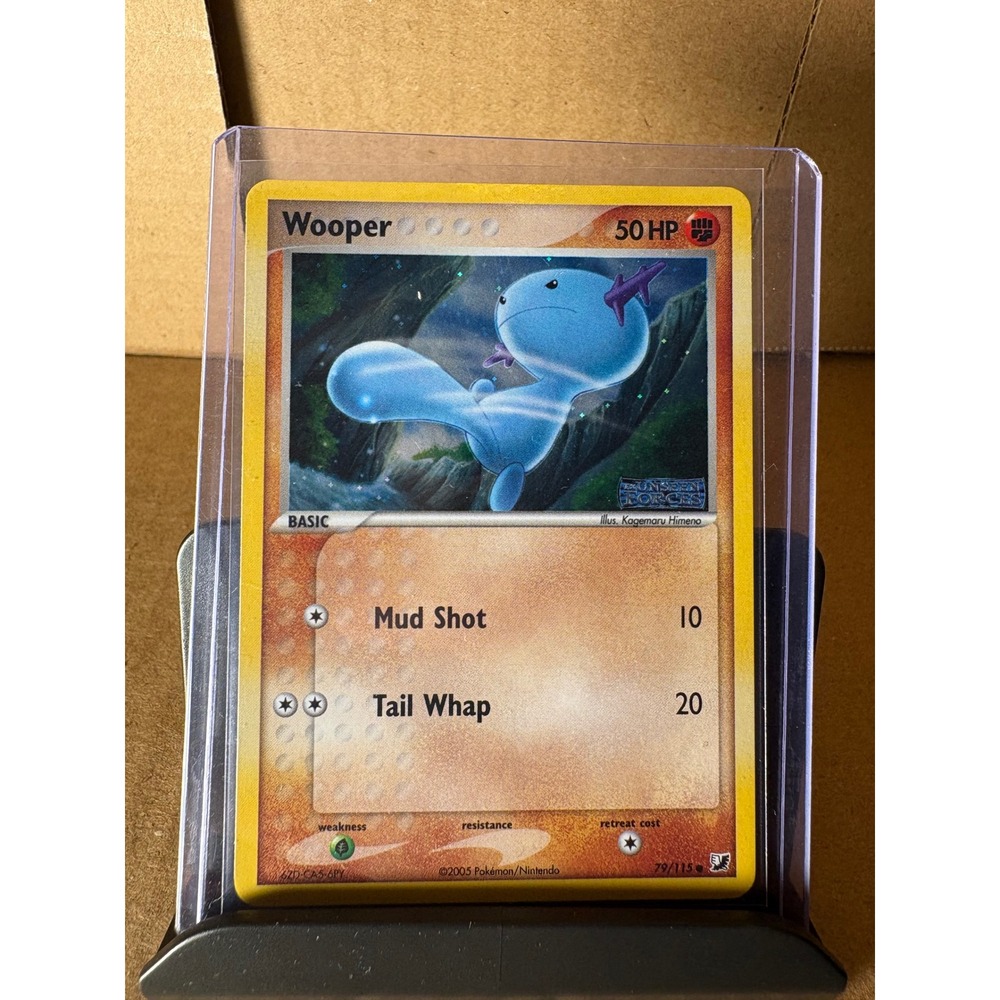 Pokemon Wooper 79/115 EX Unseen Forces Reverse Holo Stamped Card 2005 Vintage